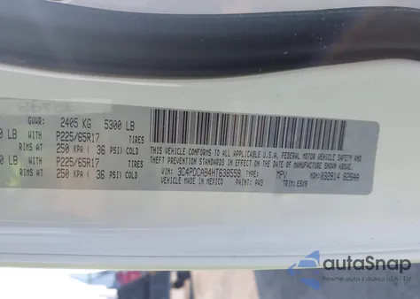 2017 Dodge Journey Se z USA, uszkodzony, nr VIN 3C4PDCAB4HT638559